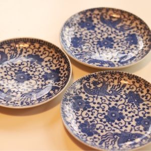 Japan phoenix bird plate set of 3